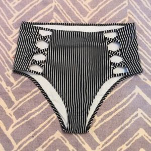 Black & White pinstripe swimsuit bottoms